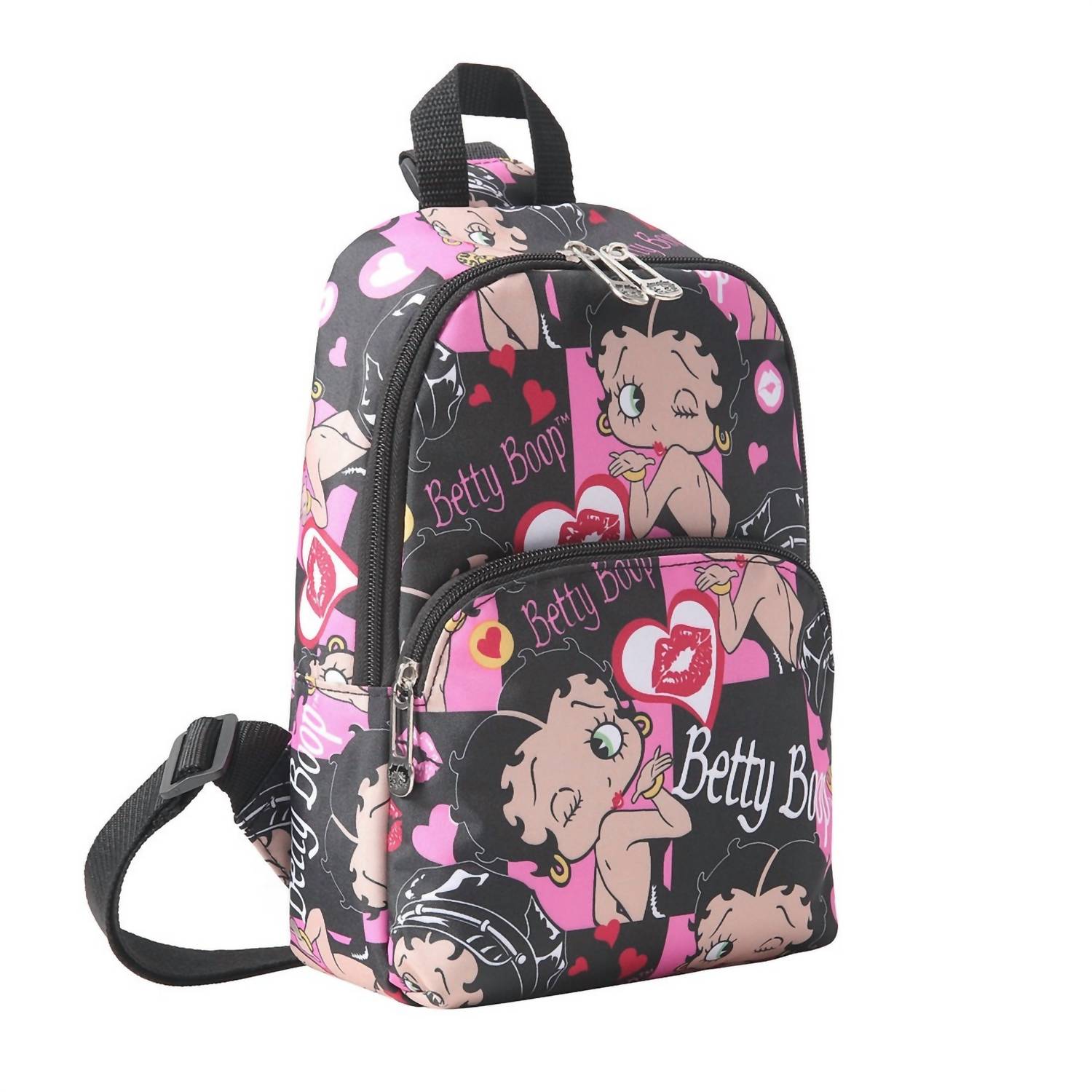 Betty Boop Women's Mini Backpack in black pink - women's bag