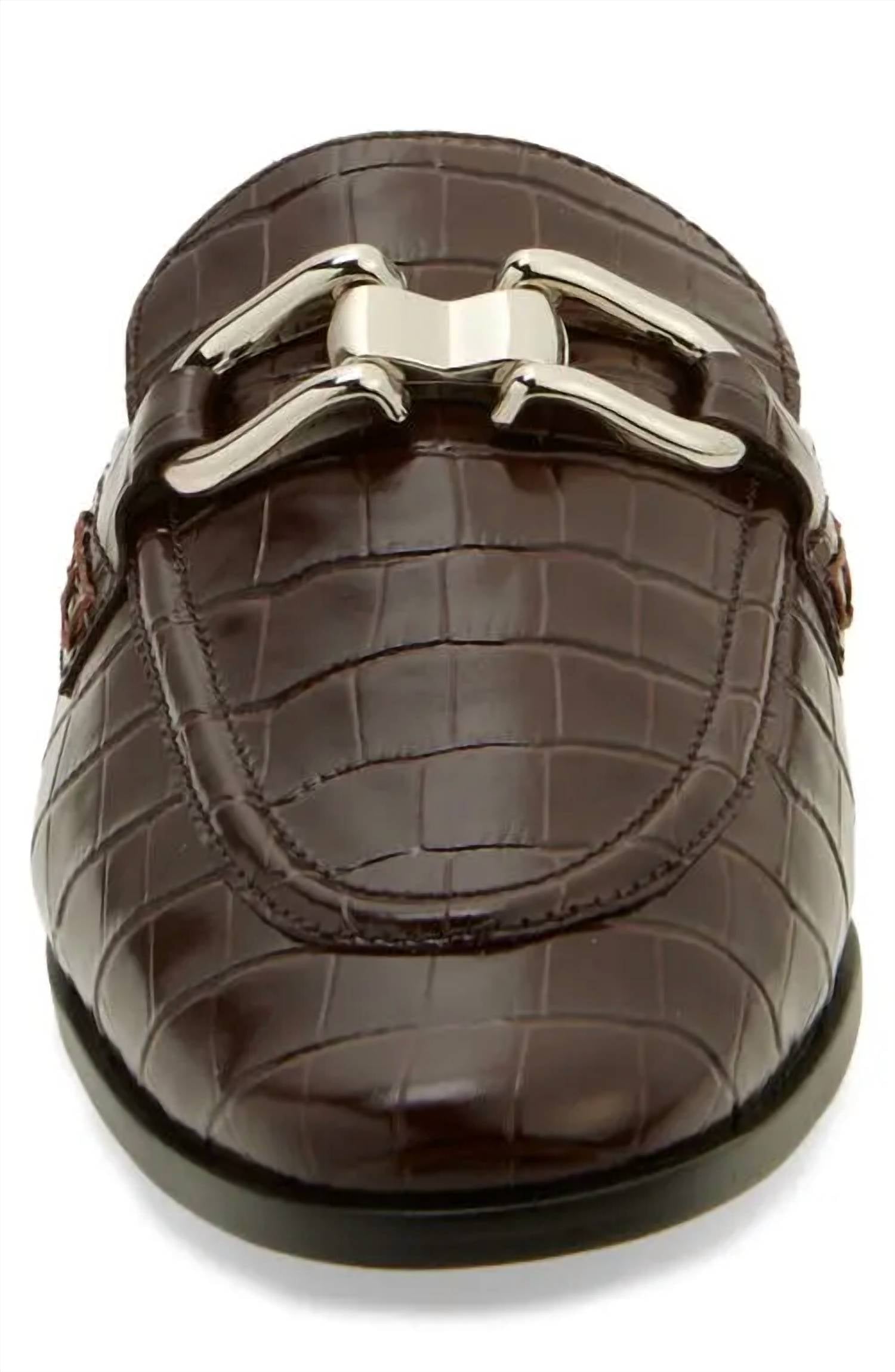 Jeffrey Campbell Women's Moment Flat Shoes in dark brown croc - women's flats - view 4