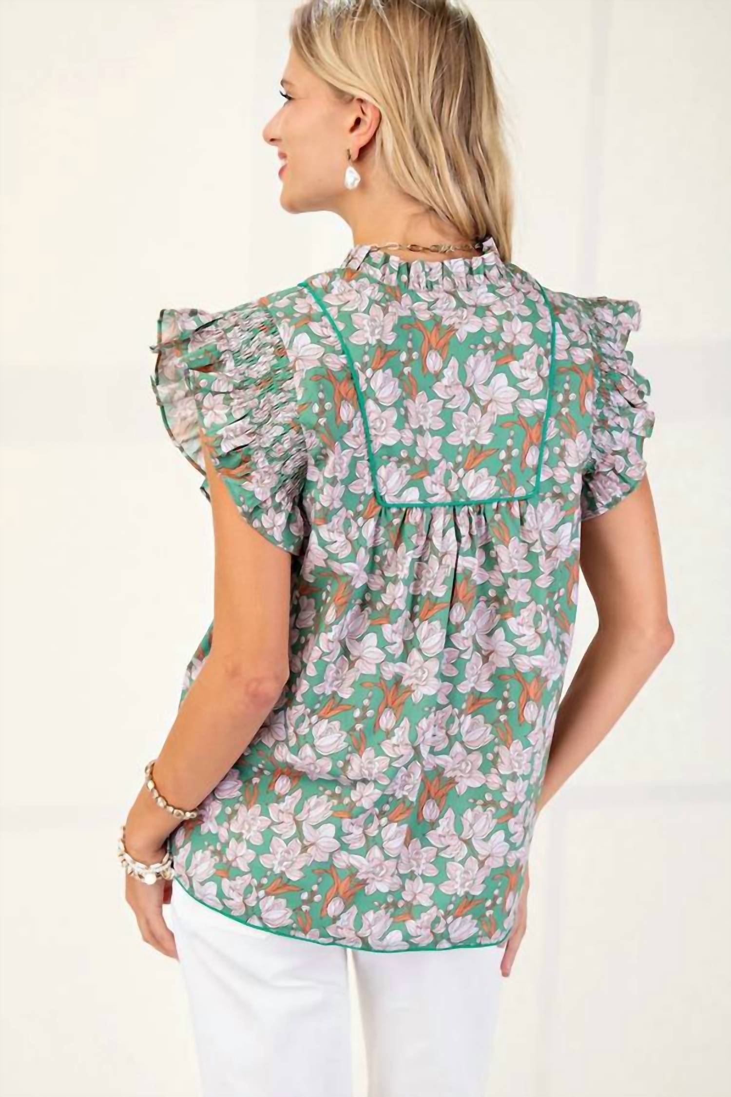 Gigio - Kelly Top With Piping Trim Details