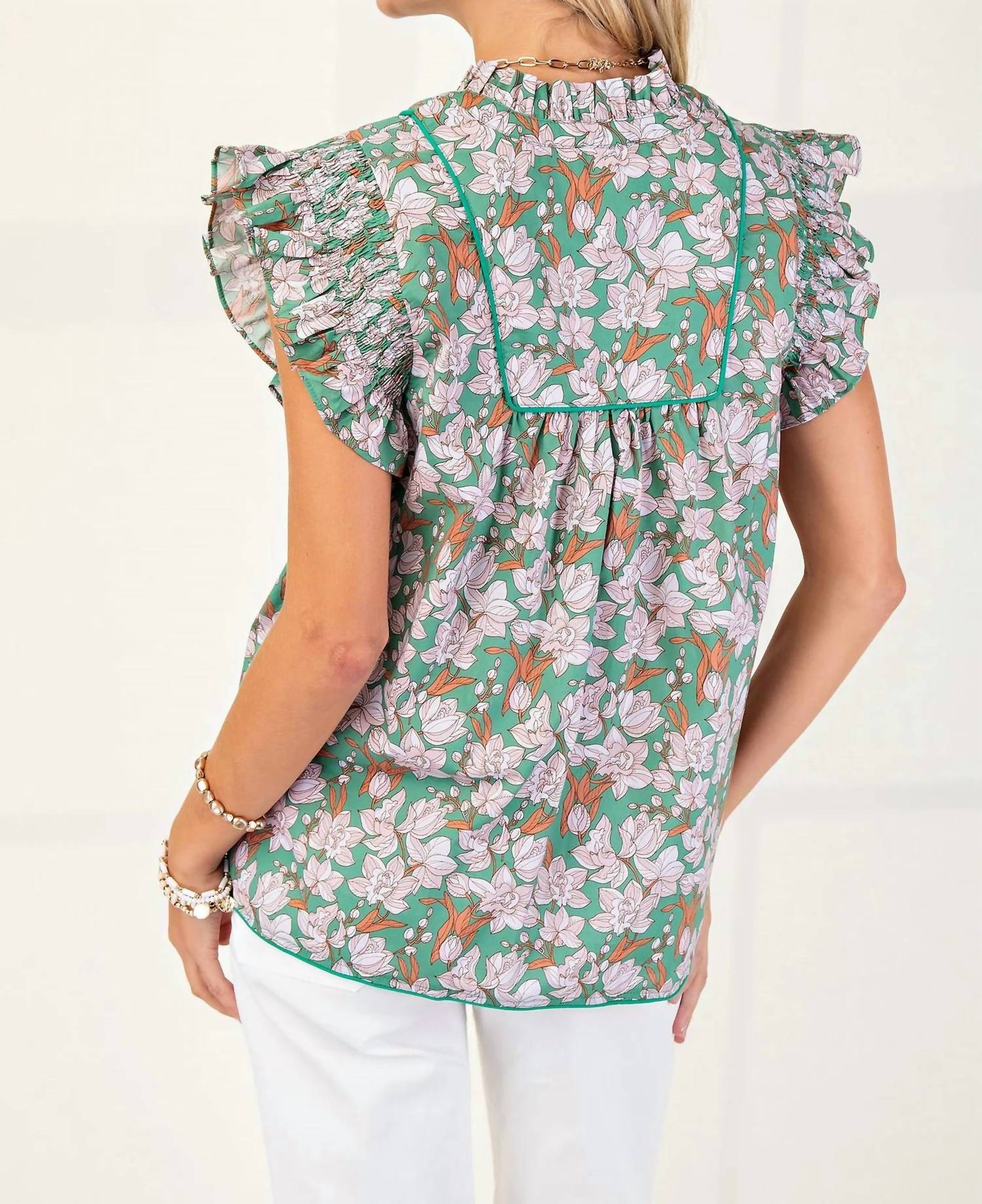 Gigio - Kelly Top With Piping Trim Details - Plus