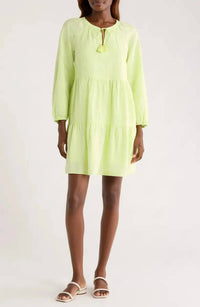 TOMMY BAHAMA Coastalina Tiered Long Sleeve Dress in energy - women's dress - detail view