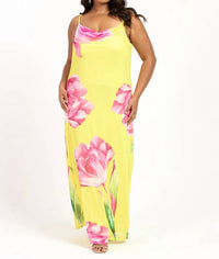 Fashion Szn Curve - Statement Floral Strappy Maxi Dress - Plus Size
