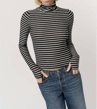 Project Social T - Lipson Striped Long Sleeve Turtleneck Top