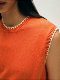 White + Warren - Organic Cotton Blanket Trim Tank