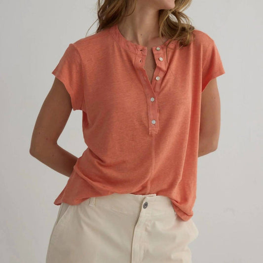 Bella Dahl - Short Sleeve Placket Pullover Top