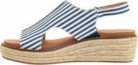 Corkys Footwear Women's Ready Or Not Sandals in navy white stripe - women's sandal
