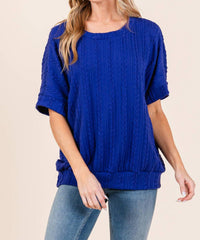 Bombom - Textured Boxy Knit Top