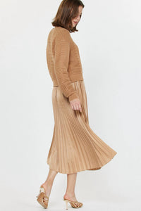 current air PULLOVER SWEATER & PLEATED DRESS SETS in tan - women's sleepwear - detail view