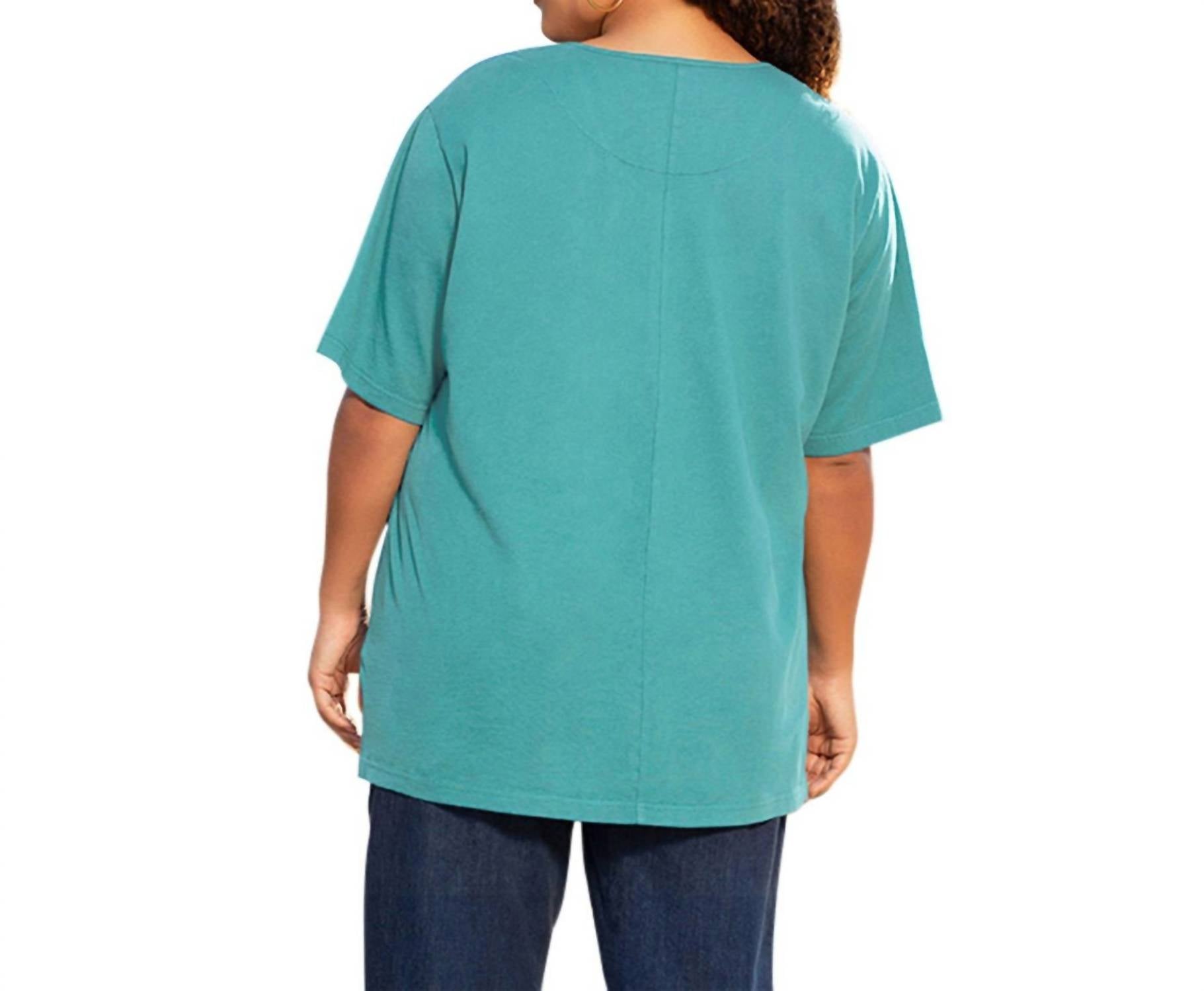 On The Plus Side - Jersey Short Sleeve V-Neck Tunic - Plus