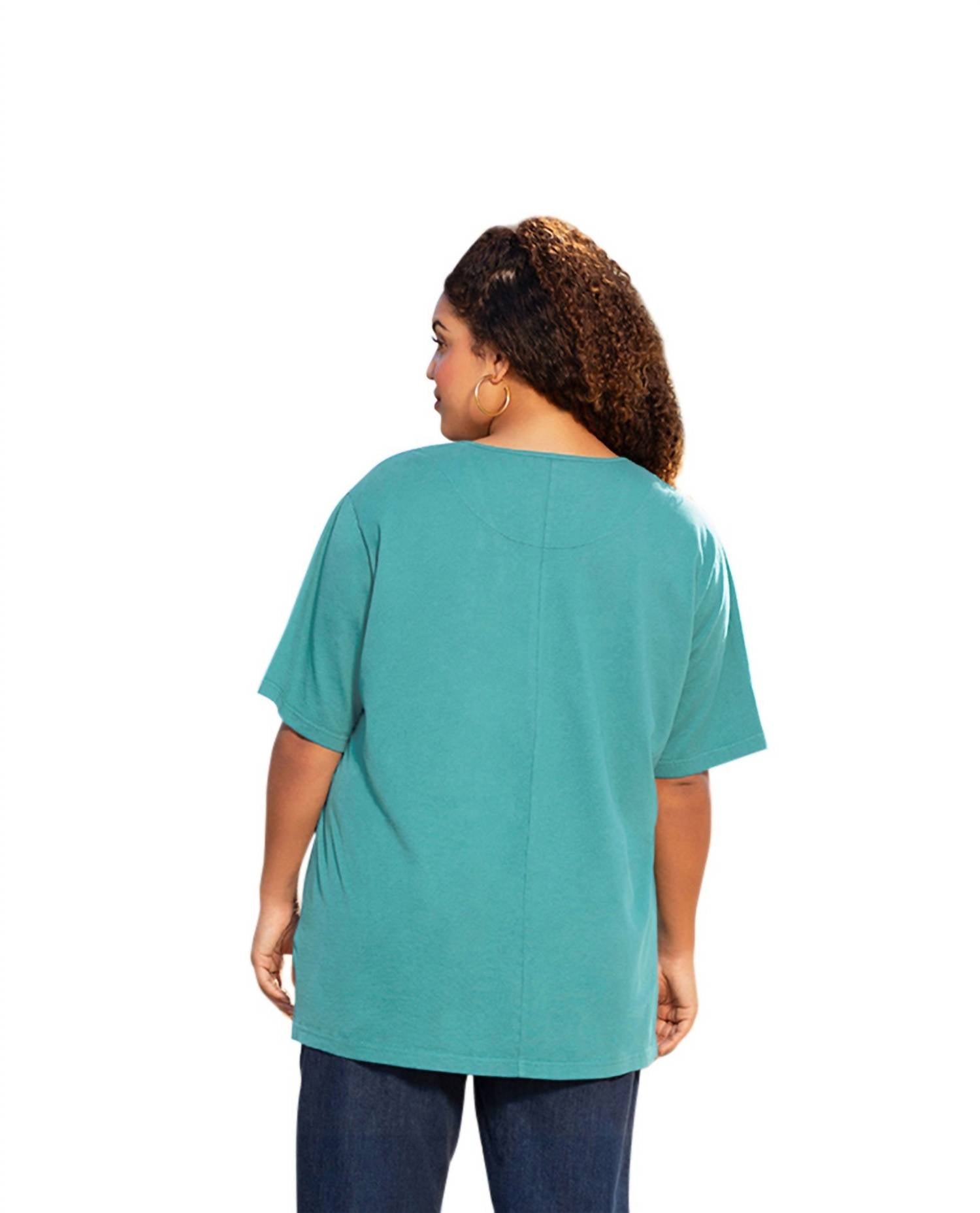 On The Plus Side - Jersey Short Sleeve V-Neck Tunic - Plus