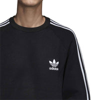 adidas Men's Knit Crewneck Long Sleeve Sweatshirt in black - men's shirt - alternate view