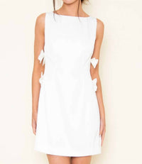 Fore Collection Giana Bows Cocktail Mini Dress in white - women's dress - detail view