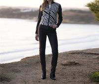 Marble - Diagonal Stripe Front Cotton Cardigan