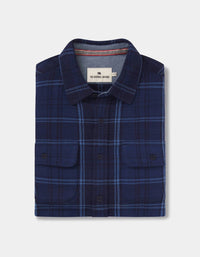 The Normal Brand Mountain Overshirt in indigo plaid - men's shirt - view 5