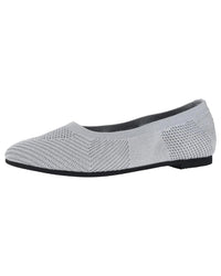 BERNIE MEV Women's Nikki Ballet Flats in light grey silver - women's flats - detail view