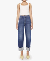 Mother Ankle Cuff Fray Jeans in blue - women's jeans