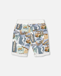 Deux Par Deux - Boys' French Terry Printed Short