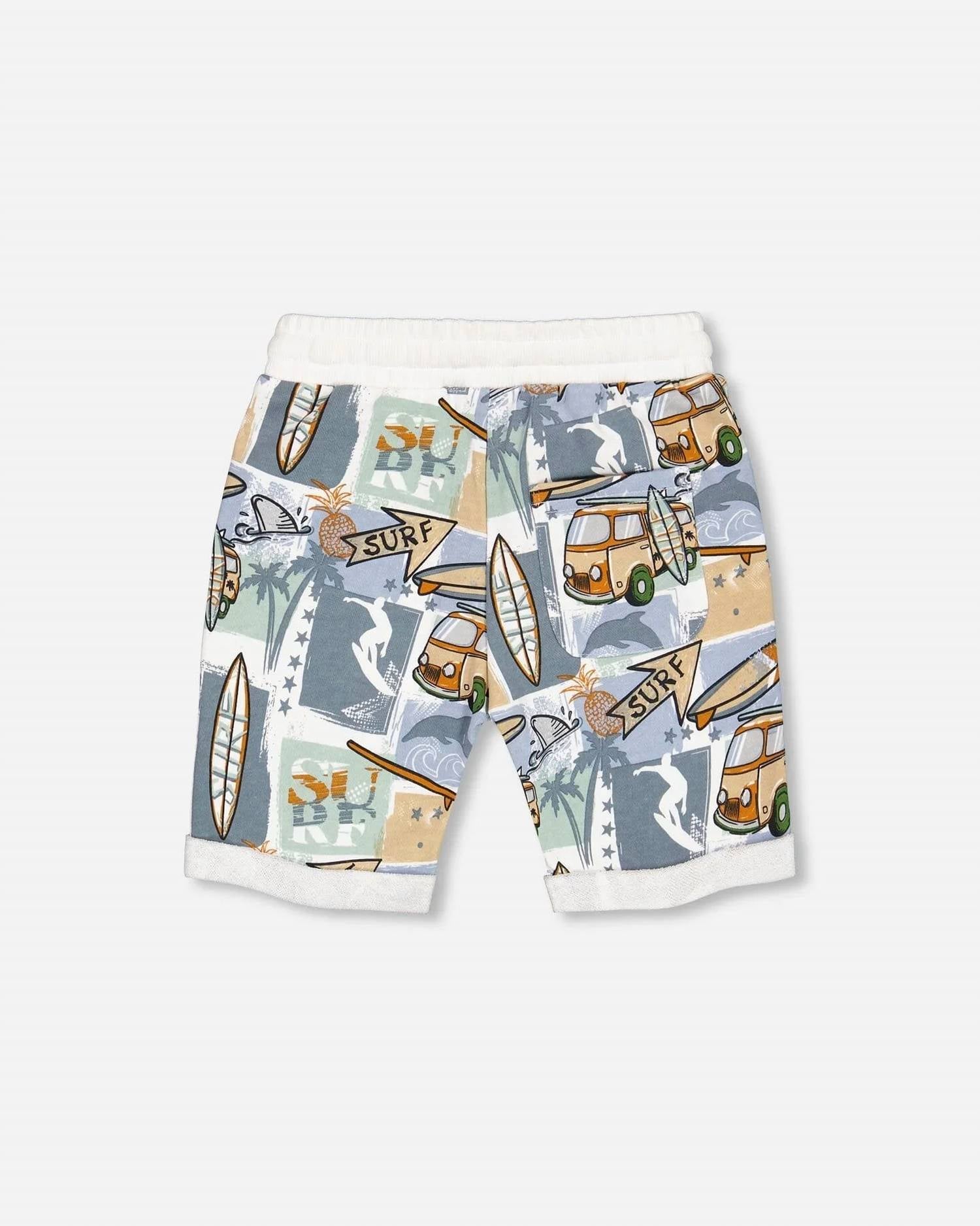 Deux Par Deux - Boys' French Terry Printed Short