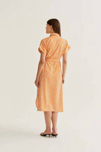 Compania Fantastica - Orange Stripe Midi Dress