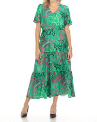 Joseph Ribkoff - Floral Print Tiered Maxi Dress