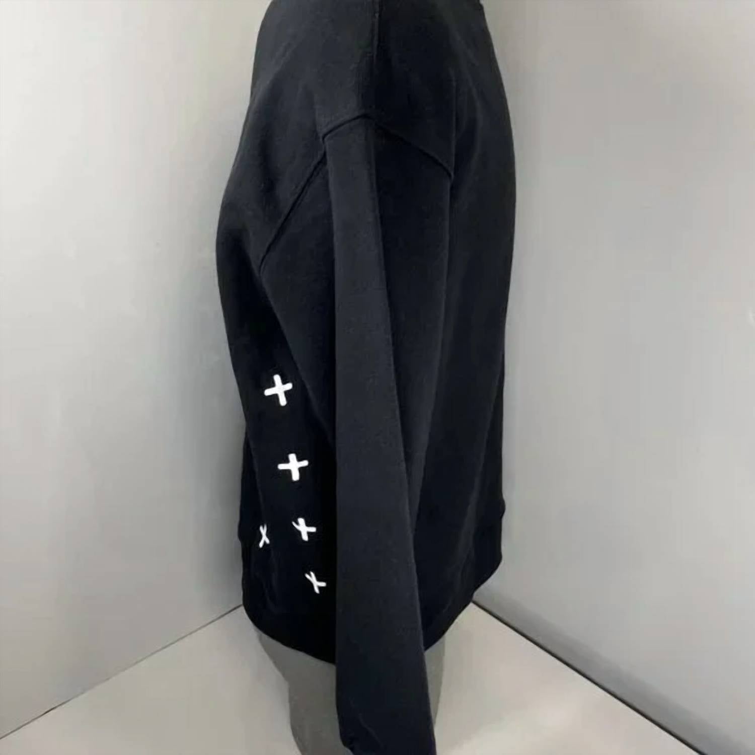 Ksubi Men's Embroidered Logo Graphic Sweatshirt in black - men's shirt - detail view