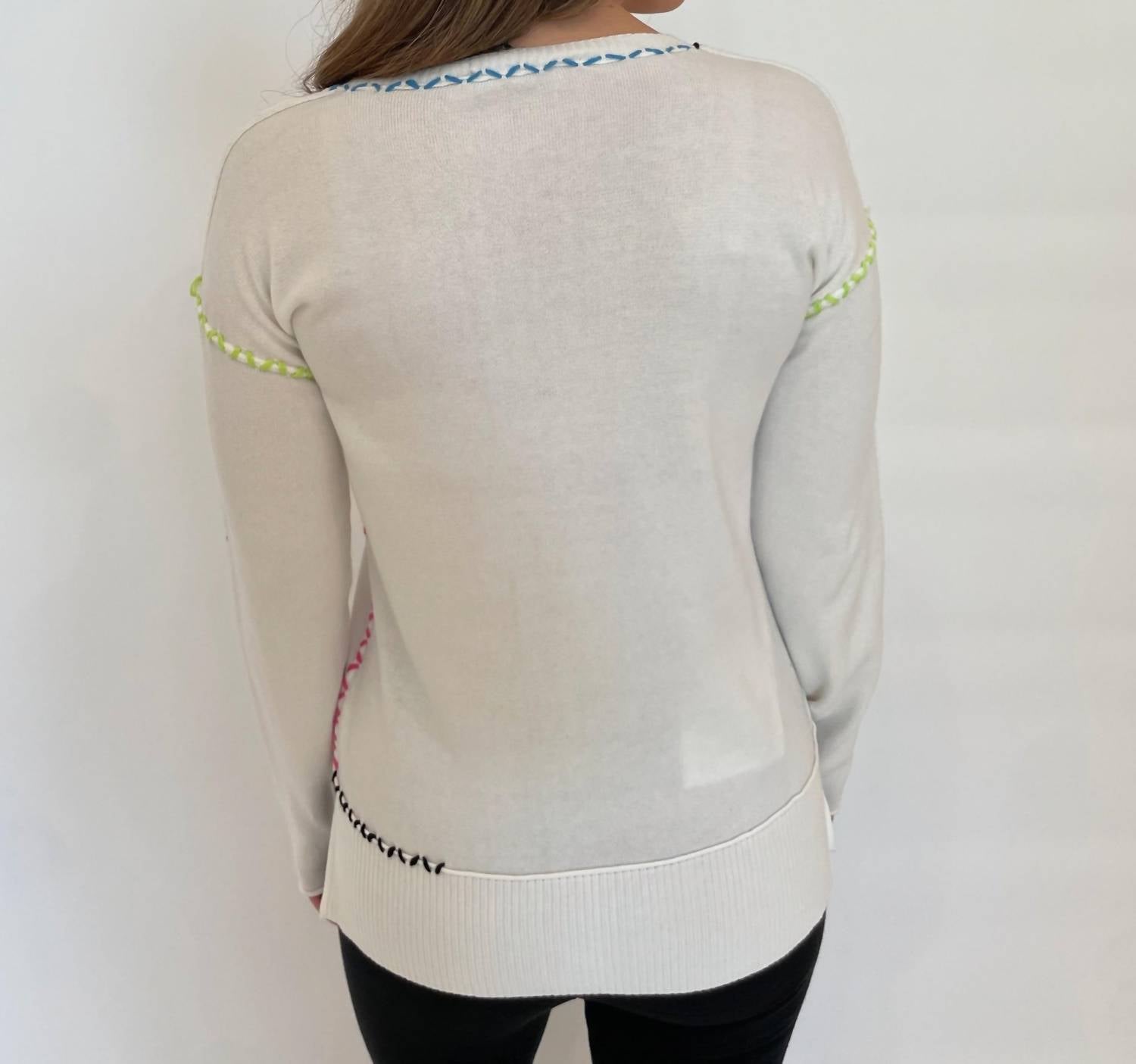 Pure Amici - Mona Stitch V-neck Sweater