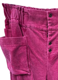 AnnieWear Women's Corduroy Cropped Wide Leg Pants in red - women's pants - detail view