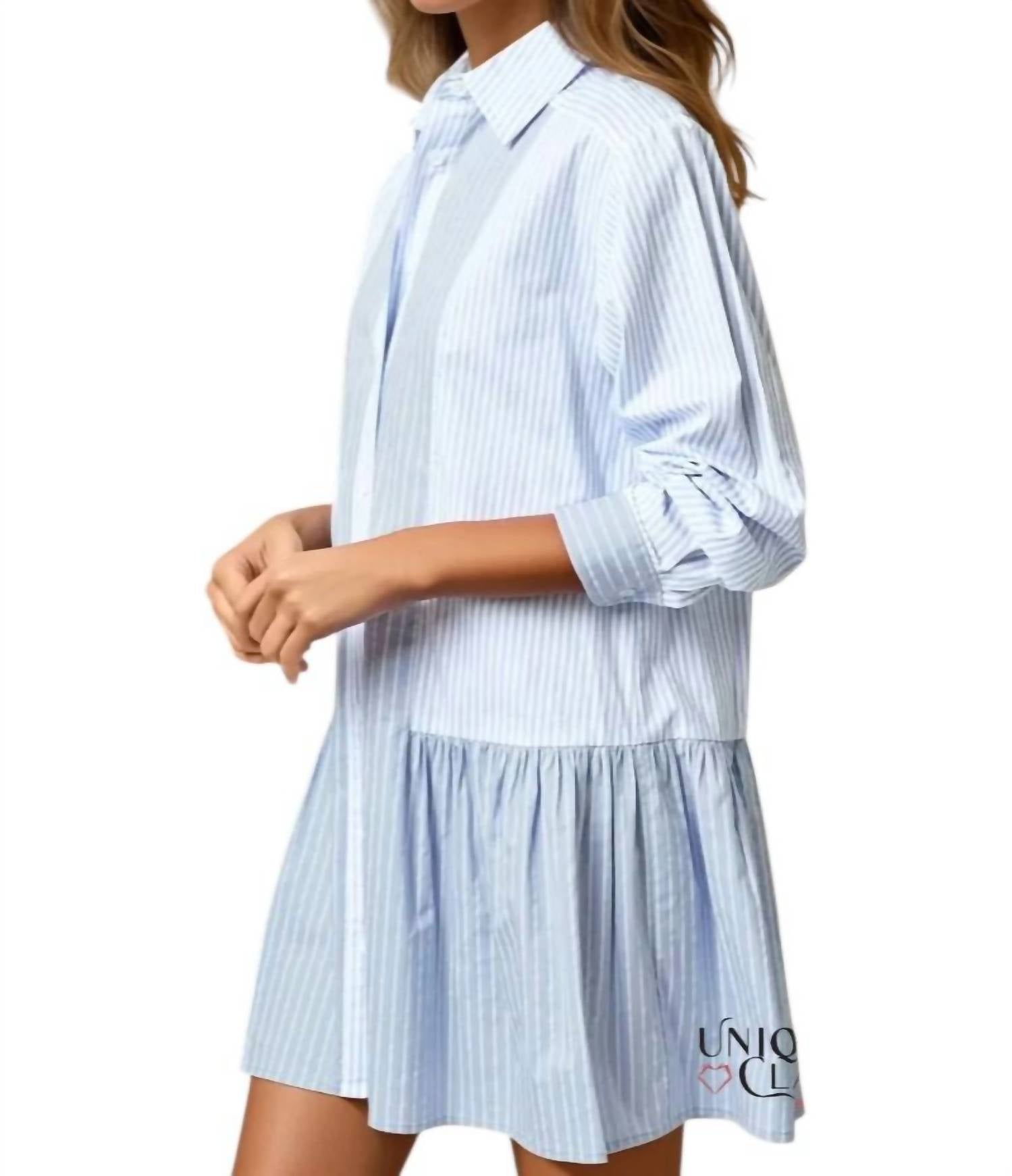 Lalavon - Celeste Contrast Stripe Shirt Dress