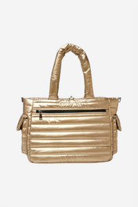 THINK ROYLN Women's Two Faced Reversible Tote Bag in pearl cashmere - women's bag - detail view