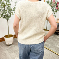 Blu Pepper - Short Sleeve Button Sweater