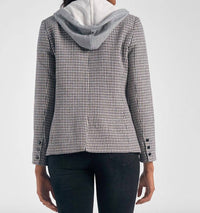 Elan - Plaid Hooded Blazer