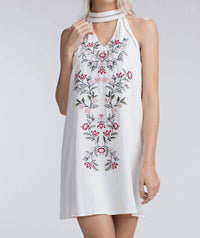 Honey Punch - Embroidered Halter Mini Dress