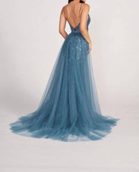 Ellie Wilde - Glittered Sheath Dress With Detachable Overskirt