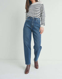 Just Black Denim - High Rise Tapered Barrel Jean