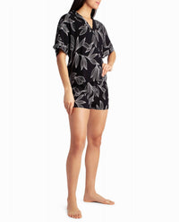 Nicole Miller - Woven Shirt And Short Two-Piece Sleepwear Set