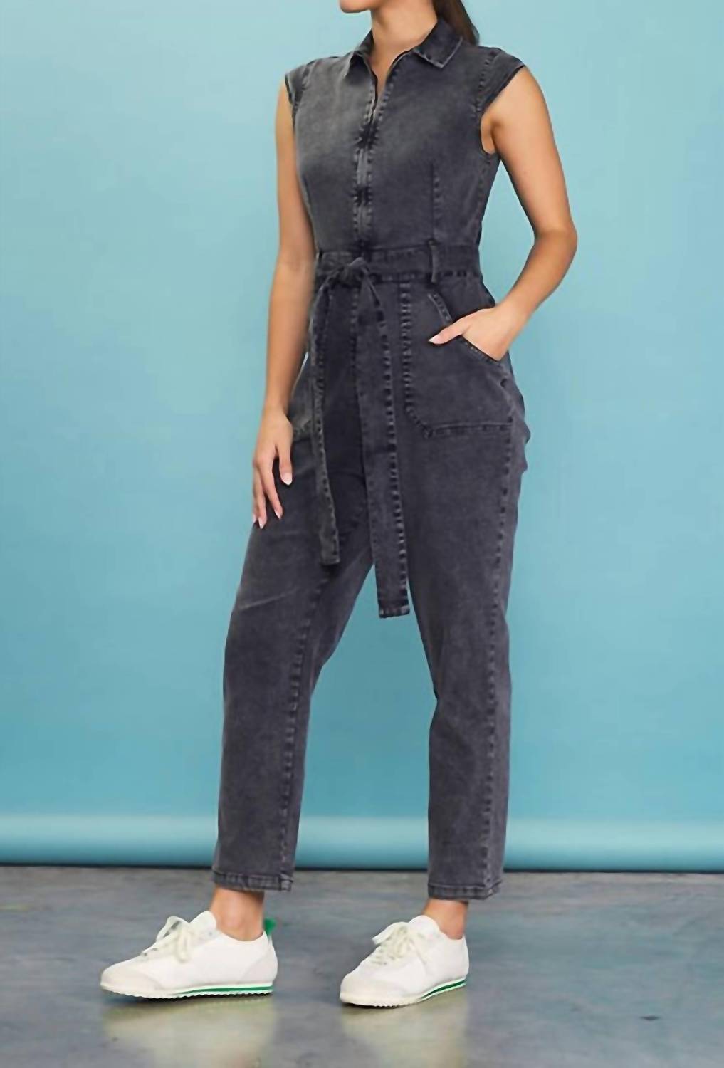 Skies Are Blue - Cap Sleeve Jumpsuit - Plus
