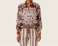 Alix Of Bohemia - Emery Auburn Spoke Silk Shirt