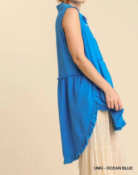 Umgee - Frayed Sleeveless Tunic Top