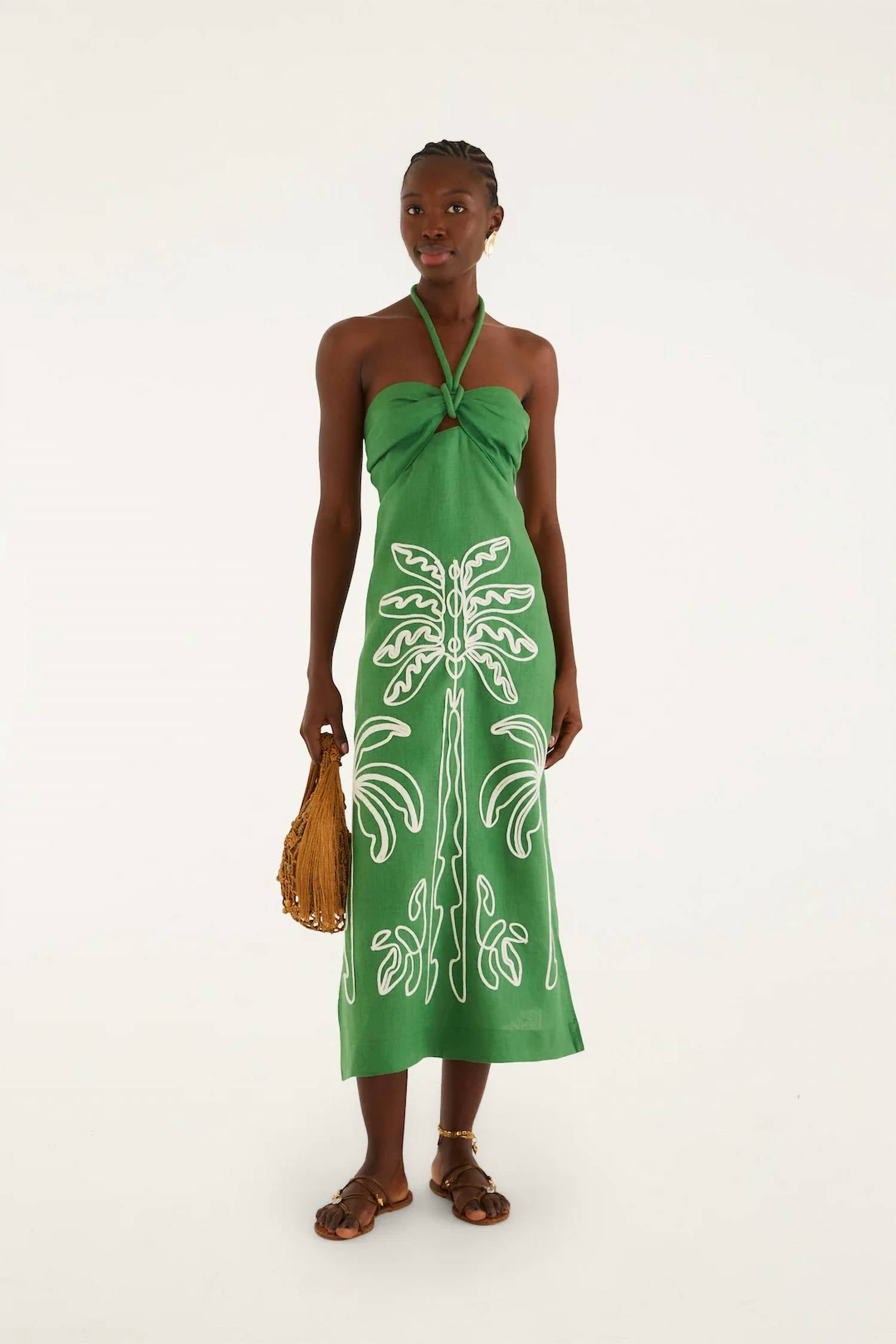 Farm Rio - Palm Tree Embroidery Dress