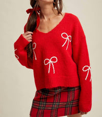 Wishlist - Elana Bow Embellished Sweater