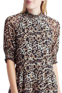 Kensie - Animal Print Mock Neck Dress