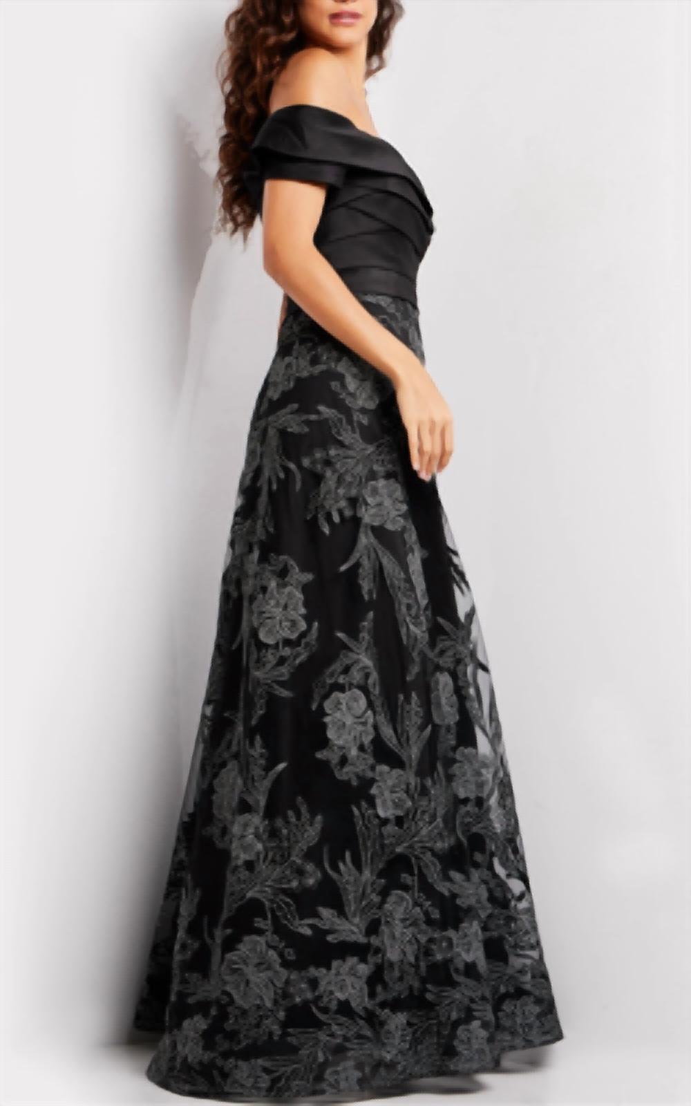 Jovani - Off the Shoulder A Line Gown