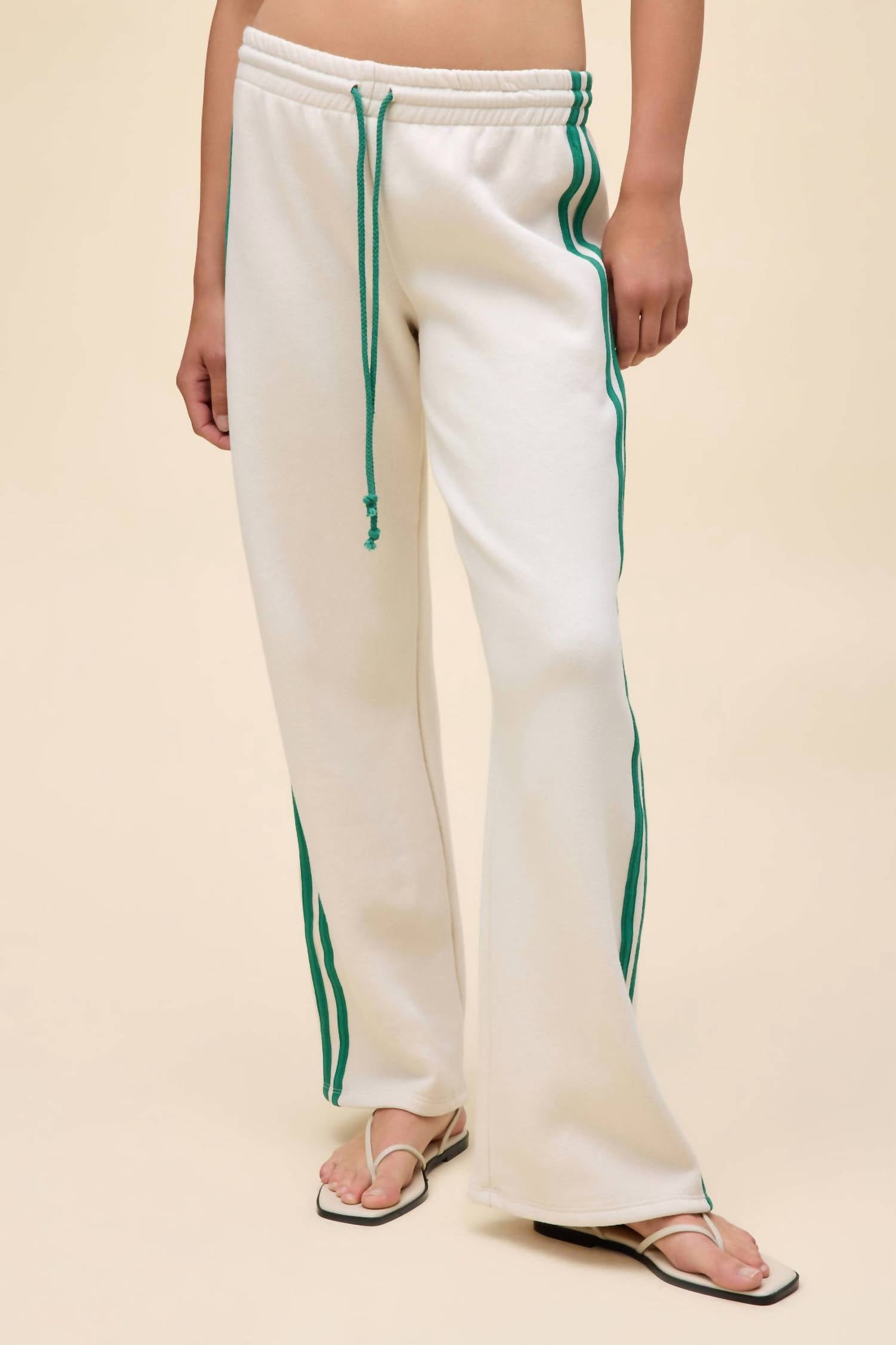 DAYDREAMER Solid Track Pant in white - women's pants
