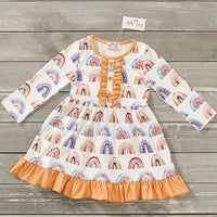 Pete + Lucy - Girls Watercolor Rainbows Dress