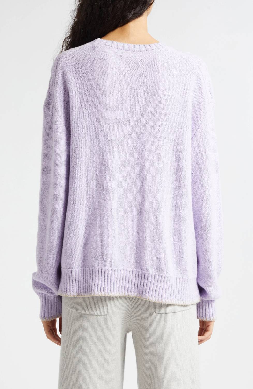 Atm - Women's Cotton Blend Cable Crew Neck Sweater