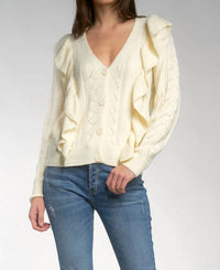 Elan - Ruffle Sweater Cardigan