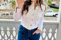 Charlie B - Women's Eyelet Denim Jacket
