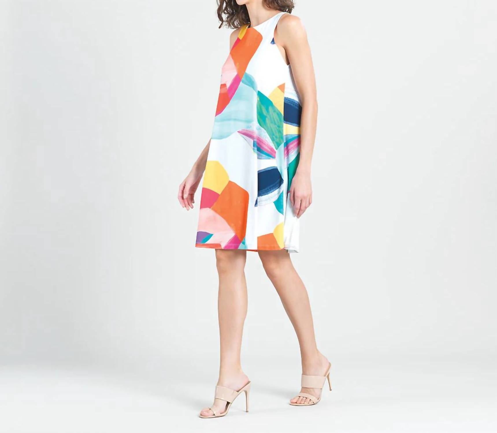 Clara Sun Woo - Jewel Neck Swing Tank Dress