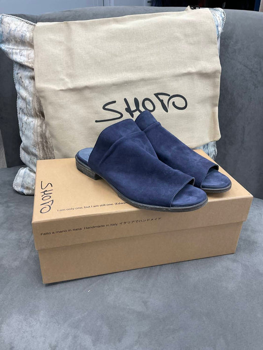 Shoto - Suede navy slides