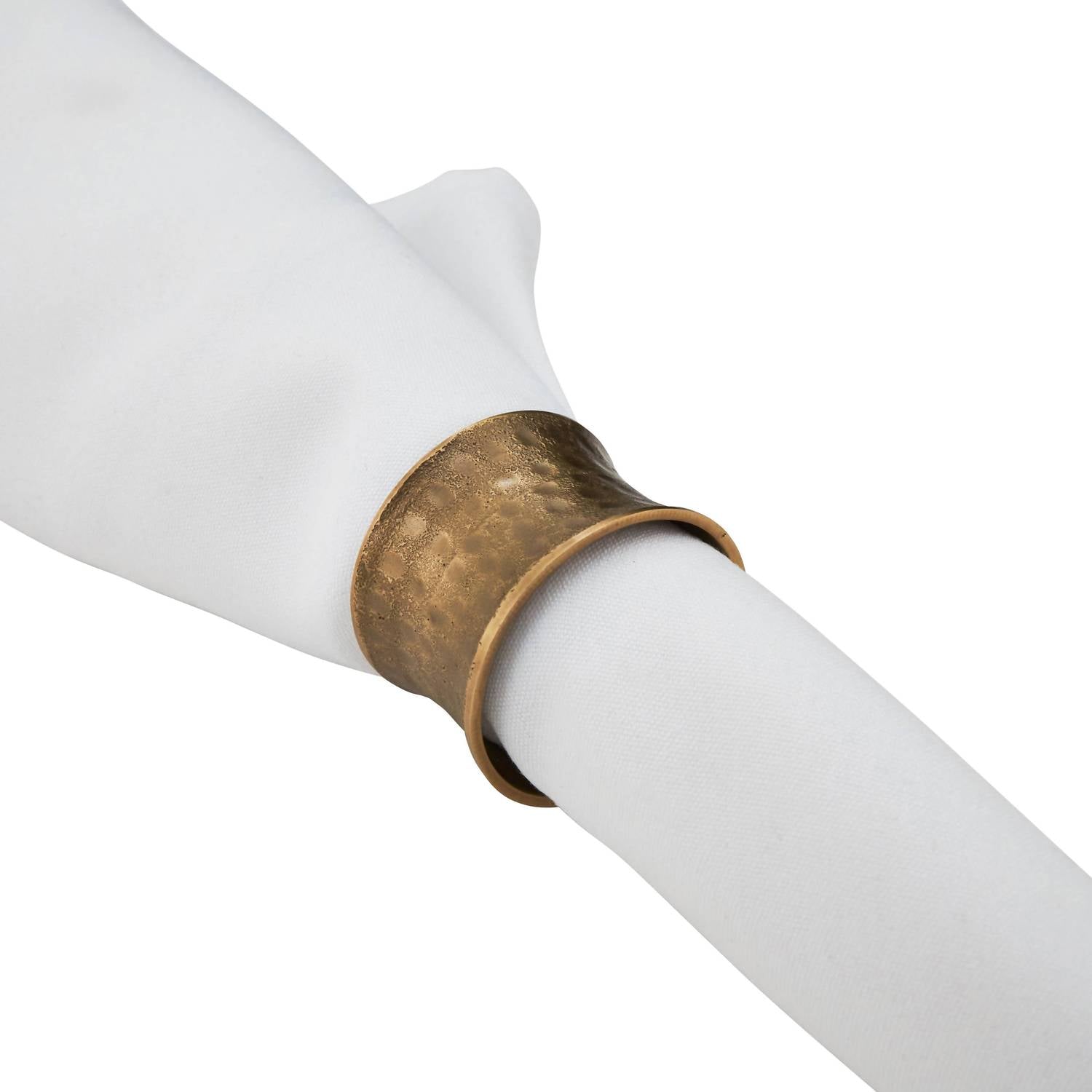 Saro Lifestyle - Hammered Napkin Rings - Set Of 4